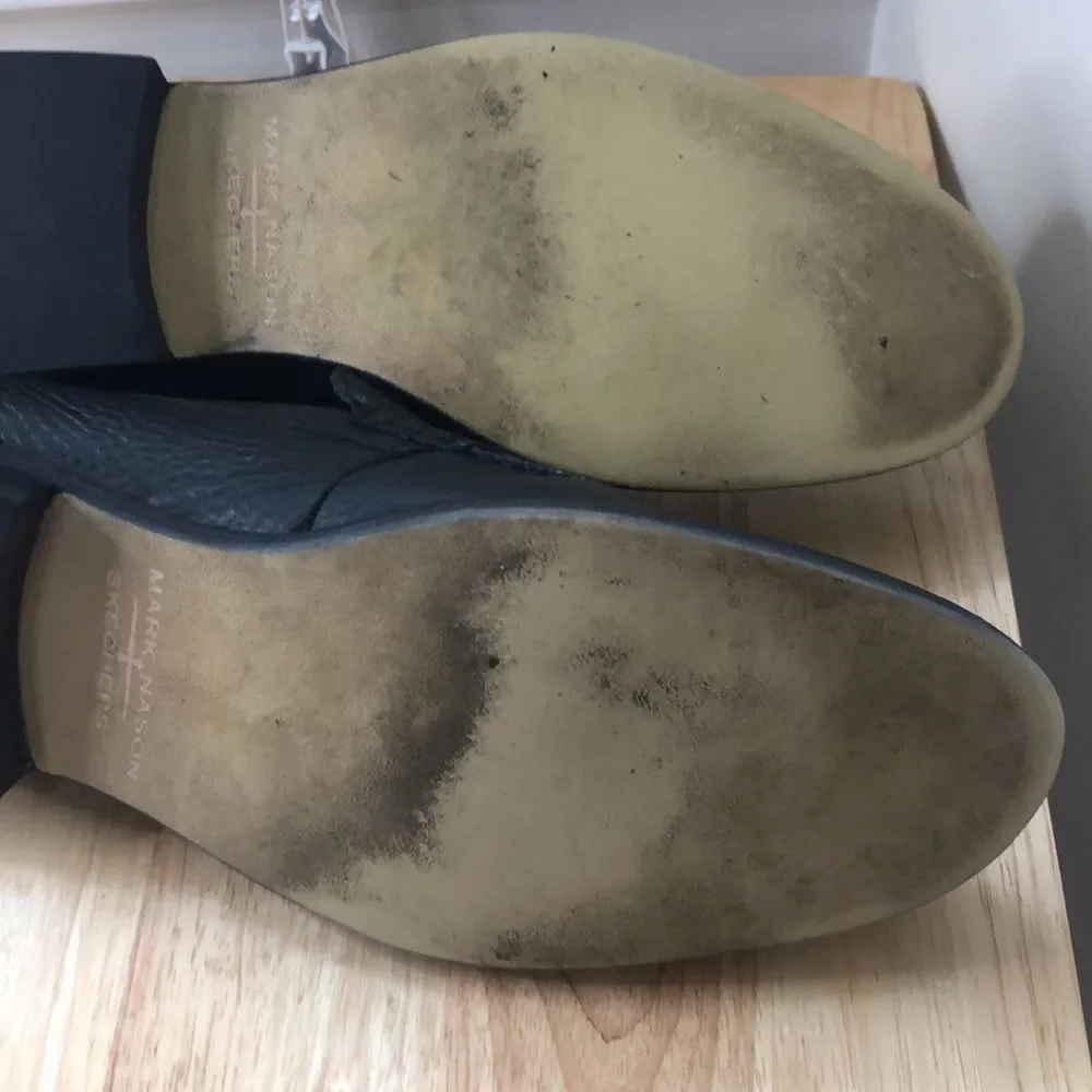 MARK NASON for SKECHERS size 13 black casual dress leather slip on loafers